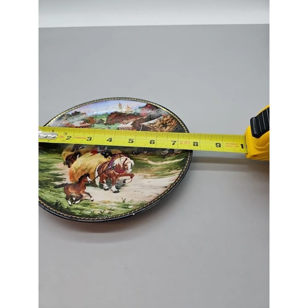 Vintage 1990 Russian Village Collector Plate From the Hayfield Natalia Leonova